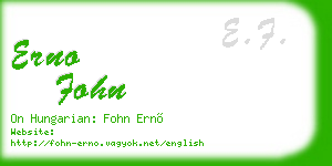 erno fohn business card