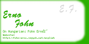 erno fohn business card